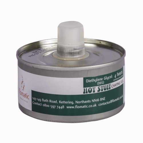 Hot Stuff 4 Hour DEG Liquid Fuel, buffet and catering fuel, available in cases of 24, ideal for consistent food warming.