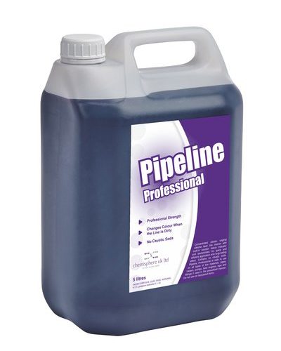 Pipeline Professional 5L bottle, showcasing a professional-grade purple beer line cleaner with a sleek design, emphasizing quality and effectiveness.