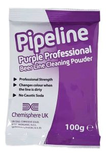 Image of the Chemisphere Pipeline Purple Professional Power Beer Line Cleaner with the intuitive colour changing bright purple colour.