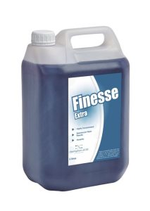 Finesse Extra Rinse Aid bottle, a concentrated additive for glasswashers and dishwashers ensuring streak-free drying and sterilisation.