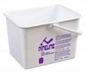 Image of white Pipeline line cleaning bucket, white in colour for ease of use with purple beer line cleaner