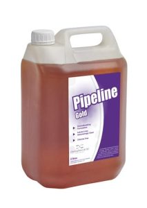 Image of the 5ltr Pipeline Gold chlorine-free beer line cleaner, specially formulated for deep cleaning and treating infected beer lines, ensuring optimal draft system performance.