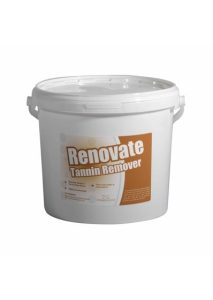 Renovate Tannin Remover powder designed to remove tea and coffee stains from cups, pots, and crockery, ensuring spotless results.